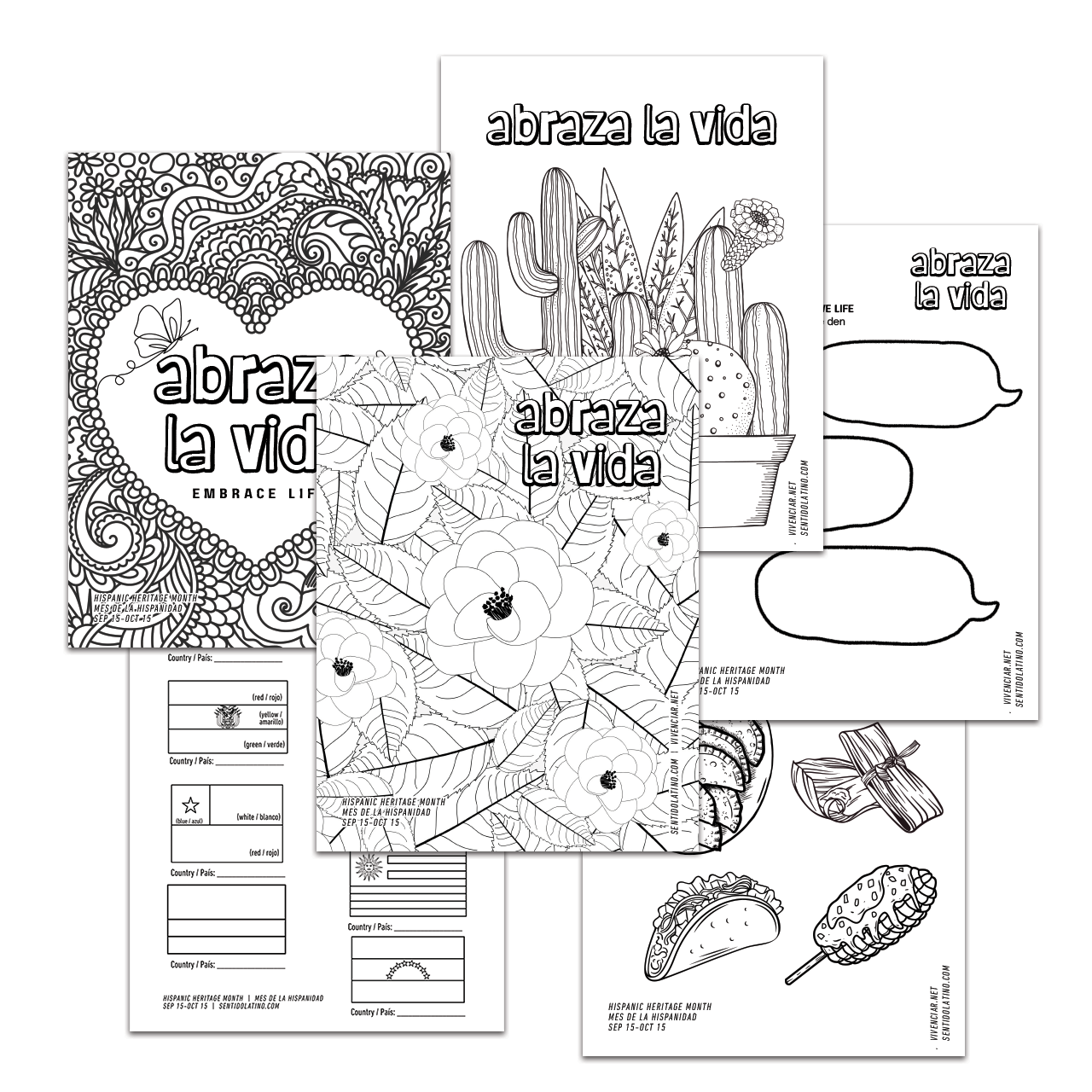 2026-square-coloring-pages Hispanic Heritage Month Coloring Sheets 2026